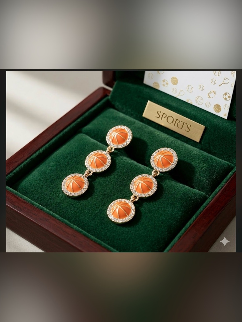 Kohl's Gold-Tone Orange Drop Earrings with Crystal Trim